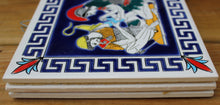 Load image into Gallery viewer, 3 Vintage SMALTOTECHNIKI Greek Tiles Hand Made Greek Ceramic Tiles