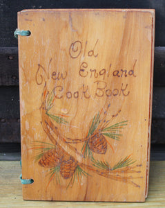 Vintage Wood Cookbook Cover Binding New England Primitive