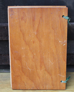 Vintage Wood Cookbook Cover Binding New England Primitive