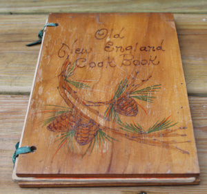 Vintage Wood Cookbook Cover Binding New England Primitive