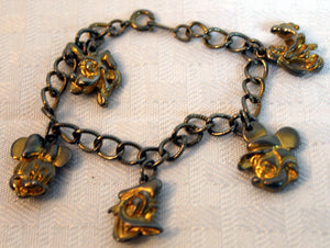 Vintage DISNEY Charm Bracelet Minnie Mickey Mouse Donald Duck Goofy