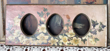 Load image into Gallery viewer, Antique Triple Oval Picture Frame Floral Handpainted Shabby