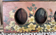 Load image into Gallery viewer, Antique Triple Oval Picture Frame Floral Handpainted Shabby