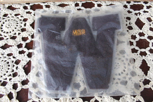 NOS Vintage Letterman W MGR Patch American Knitware Emblem Mfrs