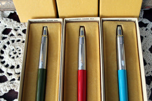 4 NOS Vintage Parker Jotter Mechanical Pencils Red Blue Green