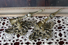 Load image into Gallery viewer, Pair Wall Sconces Candleholders Hollywood Regency Goldtone Metal