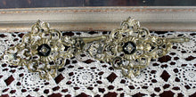 Load image into Gallery viewer, Pair Wall Sconces Candleholders Hollywood Regency Goldtone Metal