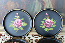 Load image into Gallery viewer, 4 Vintage Nashco Hand Painted Trays Wall Art Toleware Roses