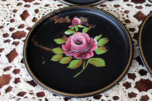 Load image into Gallery viewer, 4 Vintage Nashco Hand Painted Trays Wall Art Toleware Roses
