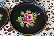 Load image into Gallery viewer, 4 Vintage Nashco Hand Painted Trays Wall Art Toleware Roses
