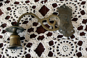 Vintage Brass Teapot Key Holder, Brass Heart Bell, Swivel Brass Candleholder