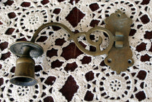 Load image into Gallery viewer, Vintage Brass Teapot Key Holder, Brass Heart Bell, Swivel Brass Candleholder