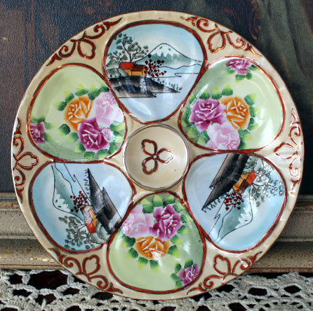 Vintage Hand Painted Nippon Roses Plate