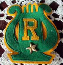 Load image into Gallery viewer, Vintage Felt Letterman Patch Green &amp; Yellow &amp; R