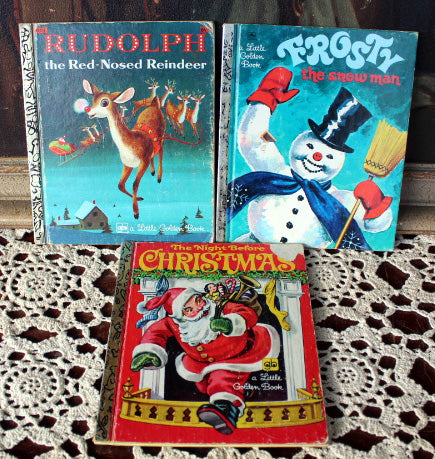 Vintage Rudolph ,Frosty, Night Before Xmas Little Golden Books