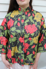 Load image into Gallery viewer, Vintage Carol Brent Bed Jacket Floral Rhinestone Button Accents 38