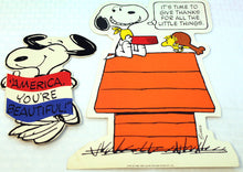 Load image into Gallery viewer, Vintage Snoopy Peanuts Greeting Cards, Holiday Cut-Outs. Valentine, Thanksgiving, Patriotic, Sports