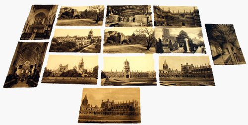 13 Vintage Oxford Postcards 12 un-used Bodleian Library, Christ Church, City Wall New College