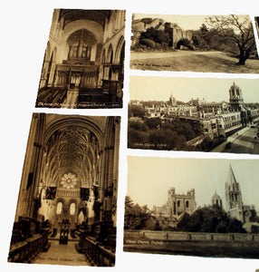 13 Vintage Oxford Postcards 12 un-used Bodleian Library, Christ Church, City Wall New College