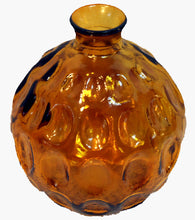 Load image into Gallery viewer, Mid Century Thumbprint Bulbous Gold Vase Coin Dot