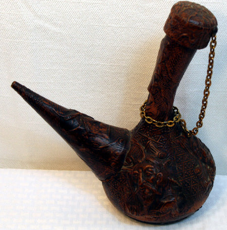 Vintage Porron Jeype Leather Glass Decanter Wine Carafe Barware