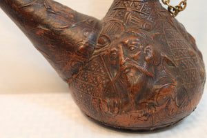 Vintage Porron Jeype Leather Glass Decanter Wine Carafe Barware