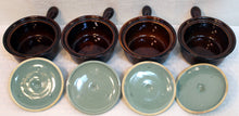 Load image into Gallery viewer, 4 Red Wing Village Green Handled Mini Covered  Casserole Soup