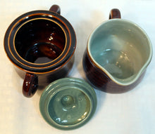 Load image into Gallery viewer, Red Wing Village Green Sugar Bowl &amp; Creamer Set