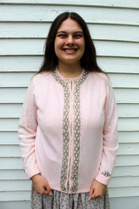 50's 60's  Beaded Rhinestone Vintage Sweater M