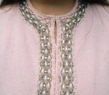 Load image into Gallery viewer, 50&#39;s 60&#39;s  Beaded Rhinestone Vintage Sweater M