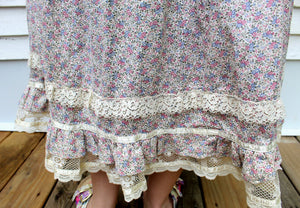 Vintage Jessica's Gunnies Gunne Sax Floral Pheasant Skirt 11