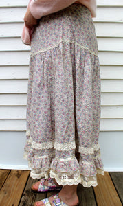 Vintage Jessica's Gunnies Gunne Sax Floral Pheasant Skirt 11
