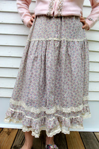 Vintage Jessica's Gunnies Gunne Sax Floral Pheasant Skirt 11