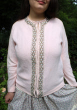 Load image into Gallery viewer, 50&#39;s 60&#39;s  Beaded Rhinestone Vintage Sweater M
