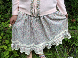 Vintage Jessica's Gunnies Gunne Sax Floral Pheasant Skirt 11