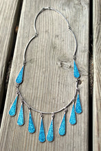Load image into Gallery viewer, Mexican Sterling Crushed Turquoise Vintage Necklace