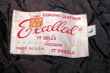 Load image into Gallery viewer, Vintage Excelled Leather Flight Jacket Black Bomber Biker  L- ON SALE!