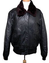 Load image into Gallery viewer, Vintage Excelled Leather Flight Jacket Black Bomber Biker  L- ON SALE!