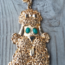 Load image into Gallery viewer, Vintage Poodle Necklace Moveable Goldtone
