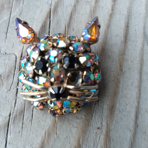 Vintage Warner Cat Pin , Mamselle Fish Pin, Unsigned Butterfly Pin Lot